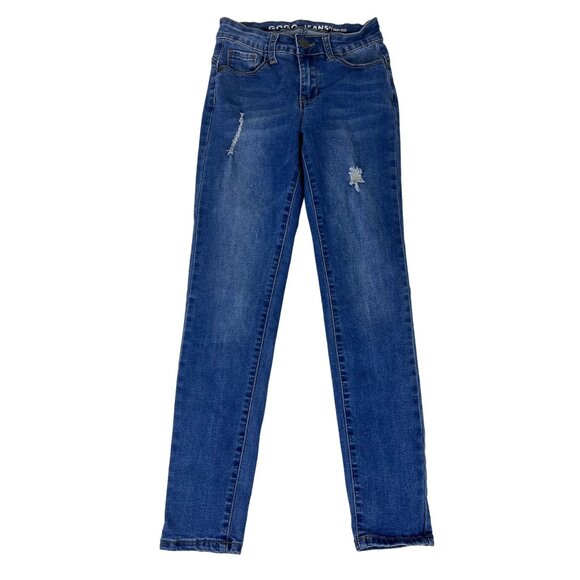 Gogo Jeans Distressed High Rise Ankle Jeans Women's 1/25 Juniors Navy Stretch - Picture 1 of 10